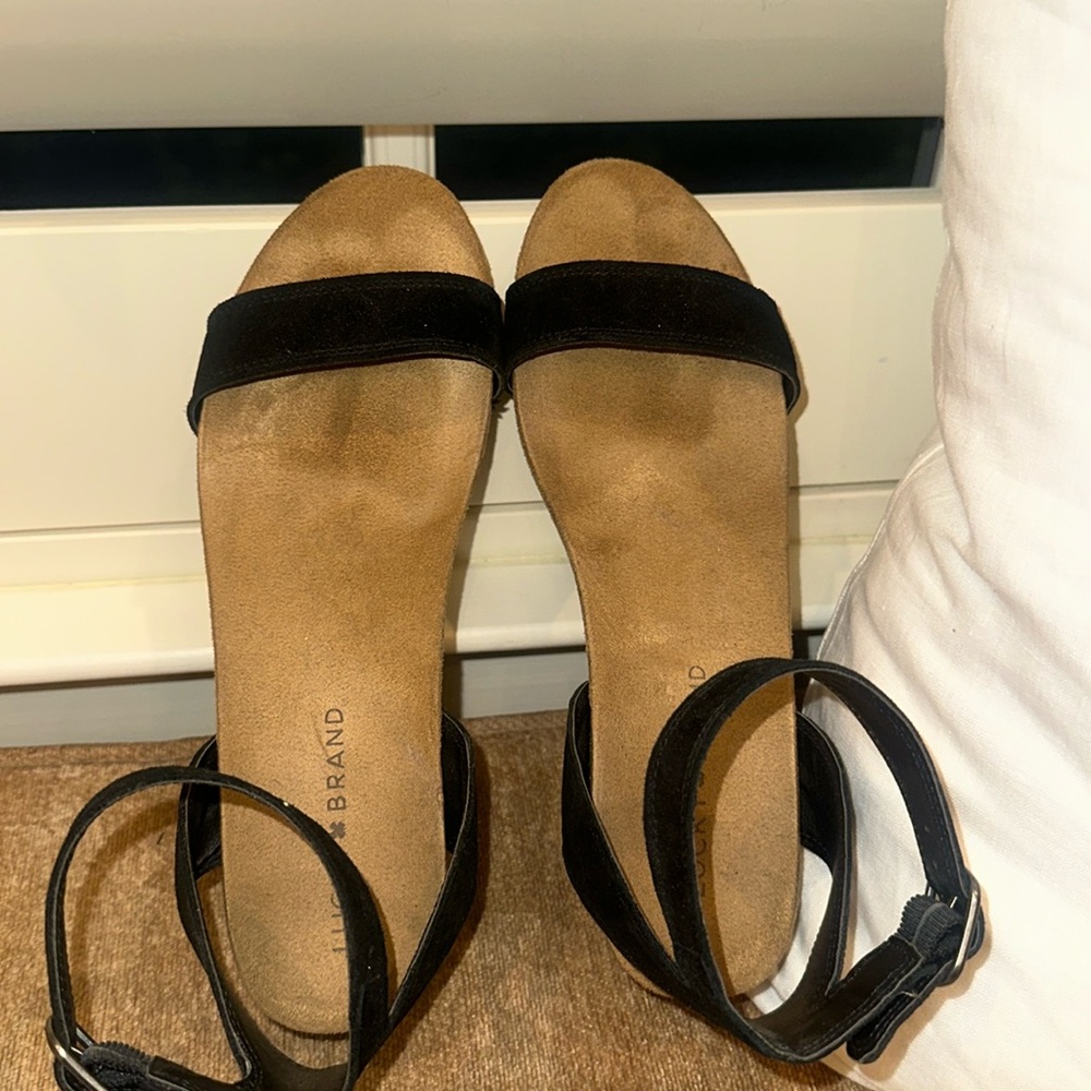 Lucky Brand black suede wedge